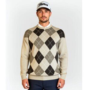 Vintage Exacta men's sweater XL argyle pullover